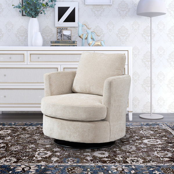 Latitude Run® Yelina Upholstered Swivel Barrel Chair & Reviews Wayfair